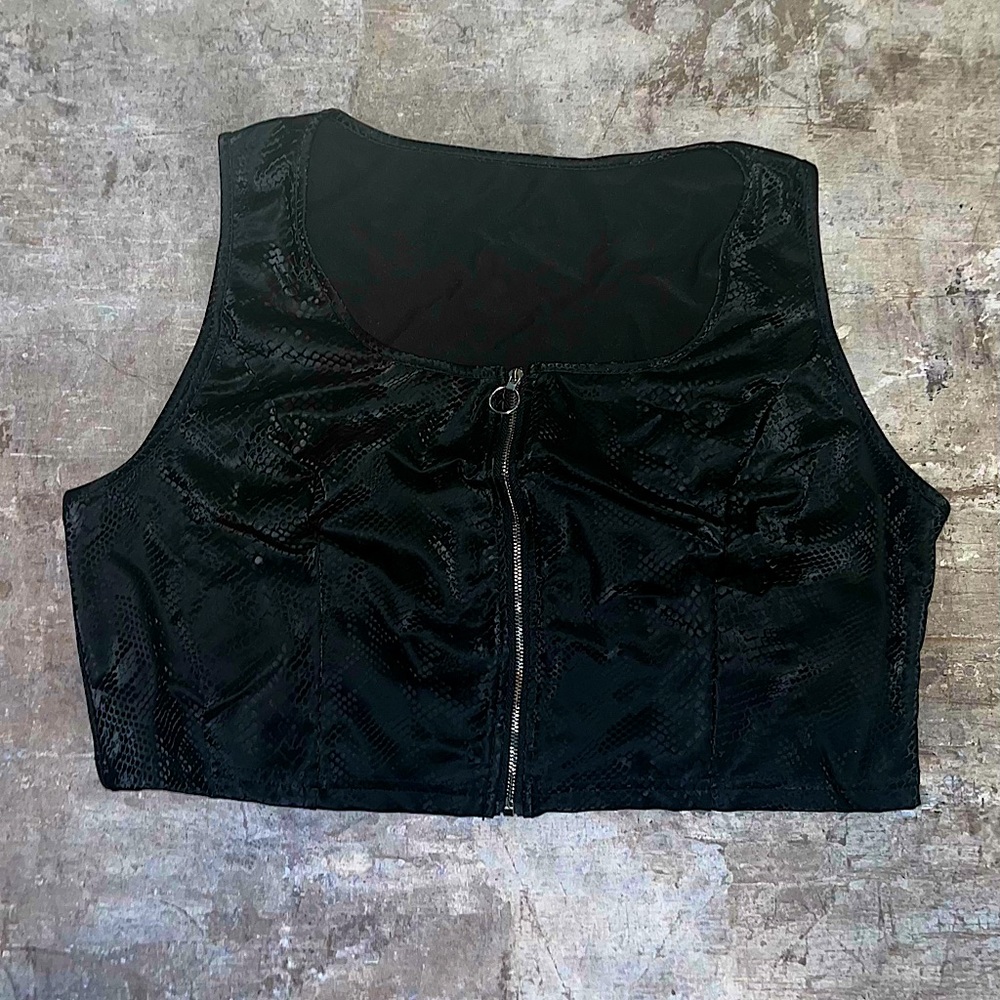 O-Ring Faux Snake Skin Tank Top